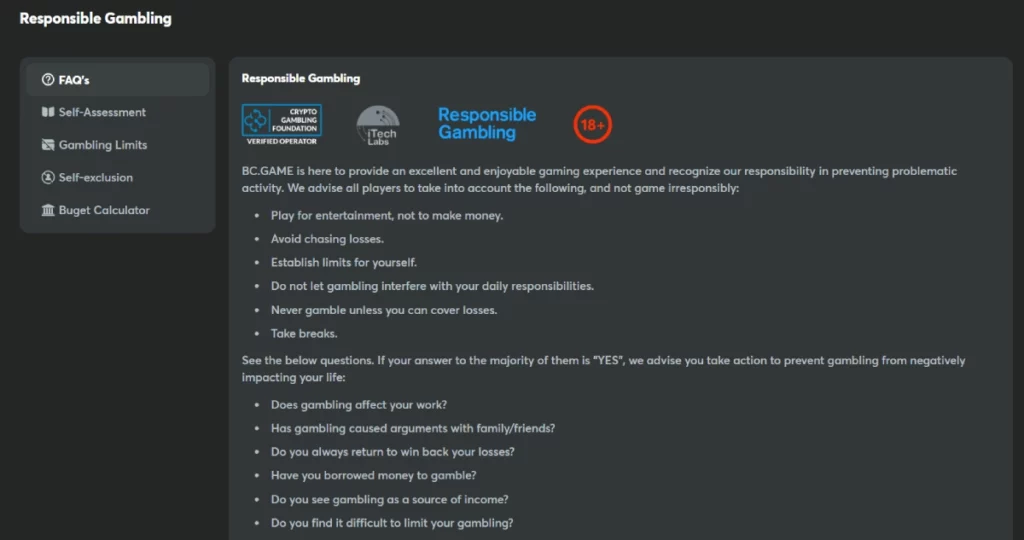 BC responsible game